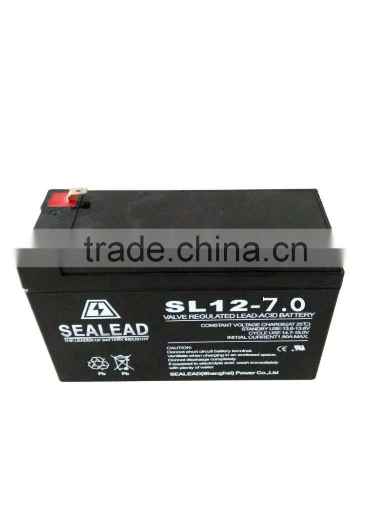 2016 SEALEAD long life 12v 7ah deep cycle ups battery