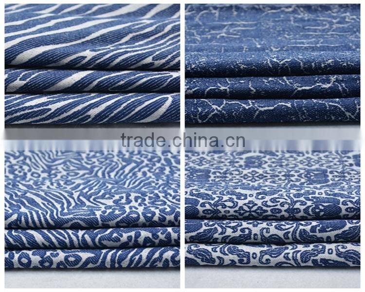 Jiufan Textile 2016 New Fashion Super Soft Rayon Polyester Spandex Denim Jacquard Knit Fabric For Ladies Dress