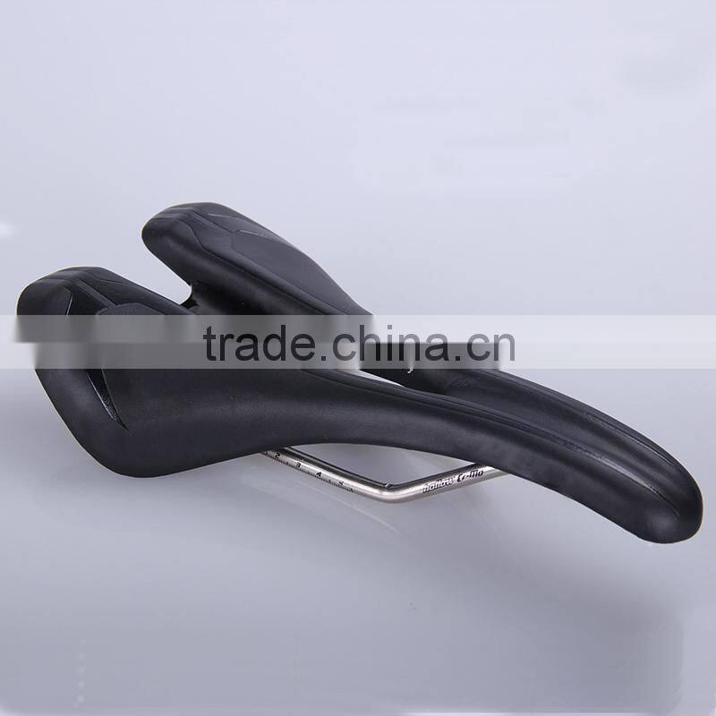 Red Bicycle Saddle Titanium base MTB leather mountain bikes saddle