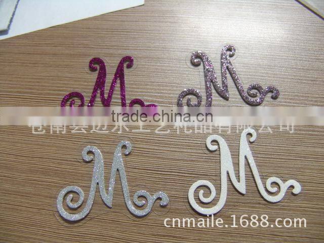 Eco-friendly DIY adhesive golden glitter letter sticker