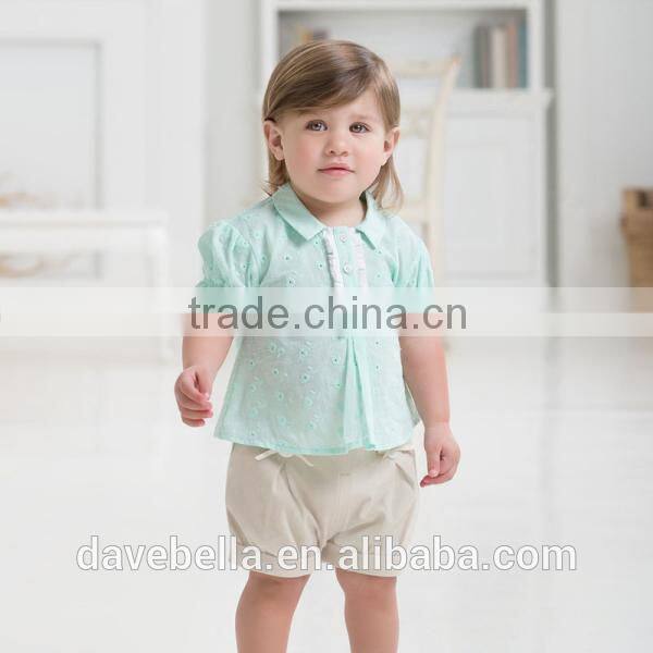 DB629 dave bella 2014 summer fashion beautiful blouses imported brand clothes cotton candy clothing brand baby girl shirts
