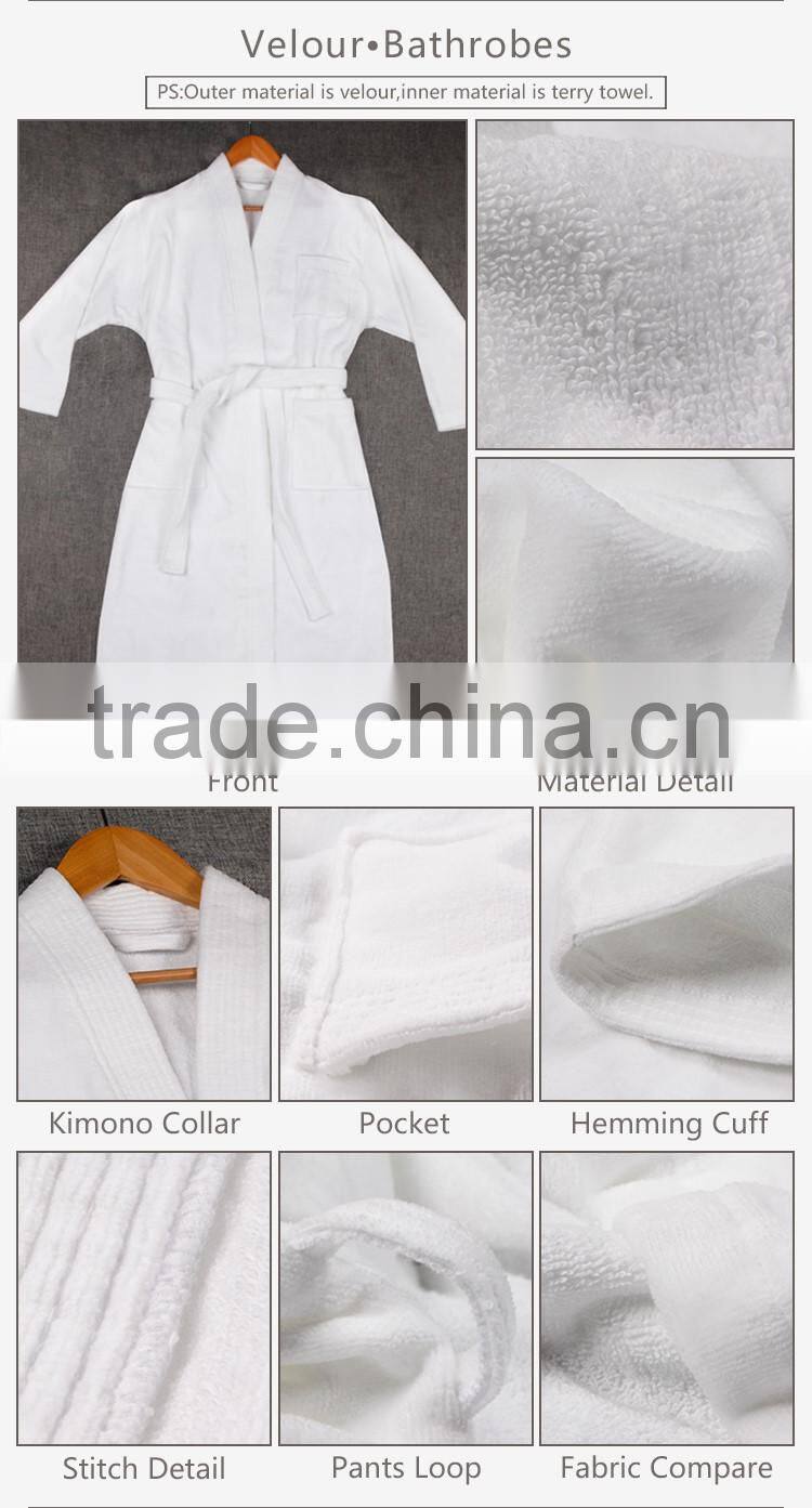 100% cotton cheap white waffle mens hotel bathrobe