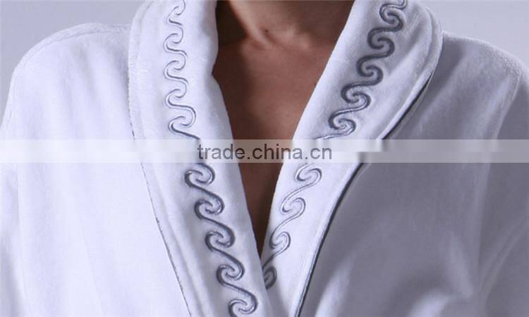 LinenPro Eliya Custom Made Kimono Waffle Weave Bath Robe Thin Cotton White Wholesale Bathrobe for High End Hotel