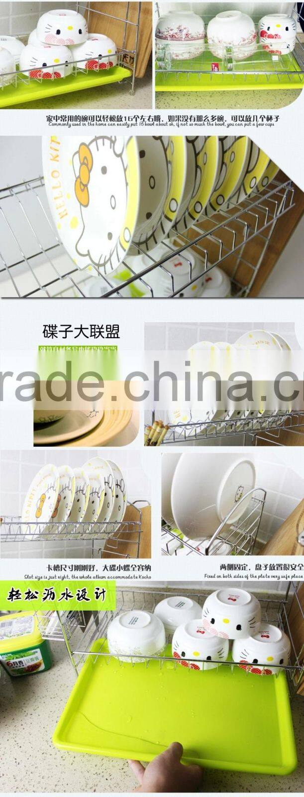 Latest RG628 2 tiers stainless steel Decorative dish rack