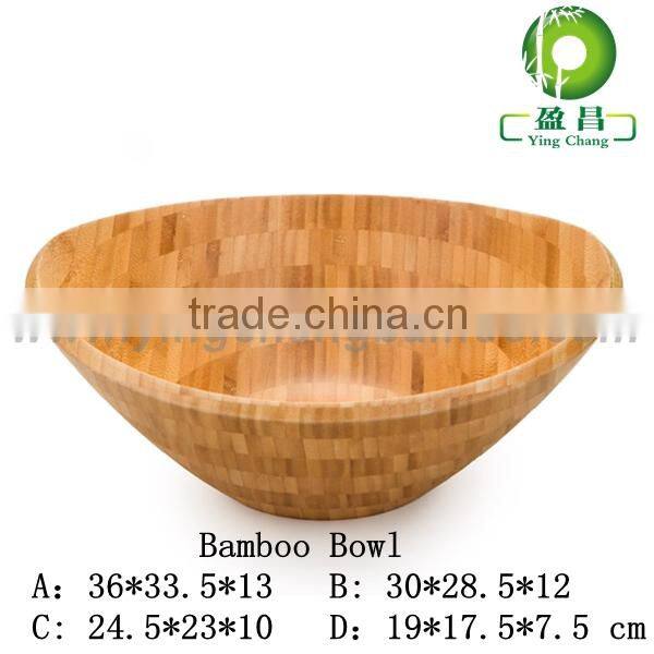 Colorful oval bamboo salad bowl