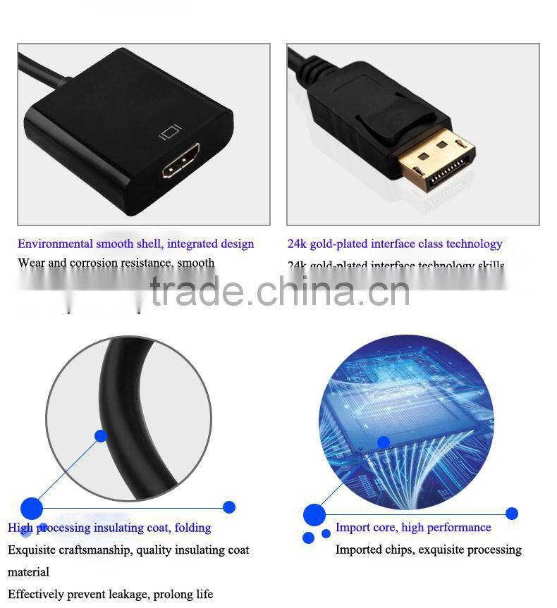 Made in China 1080p displayport 1.2 to 19pin hdmi adapter converter