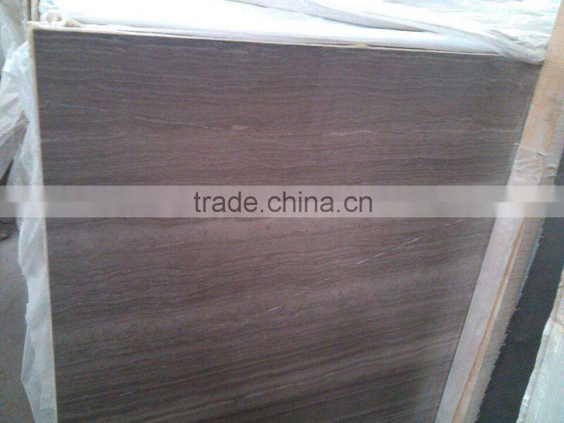 Elegant chinese brown natrual stone polished coffee wooden vein marble slabs price
