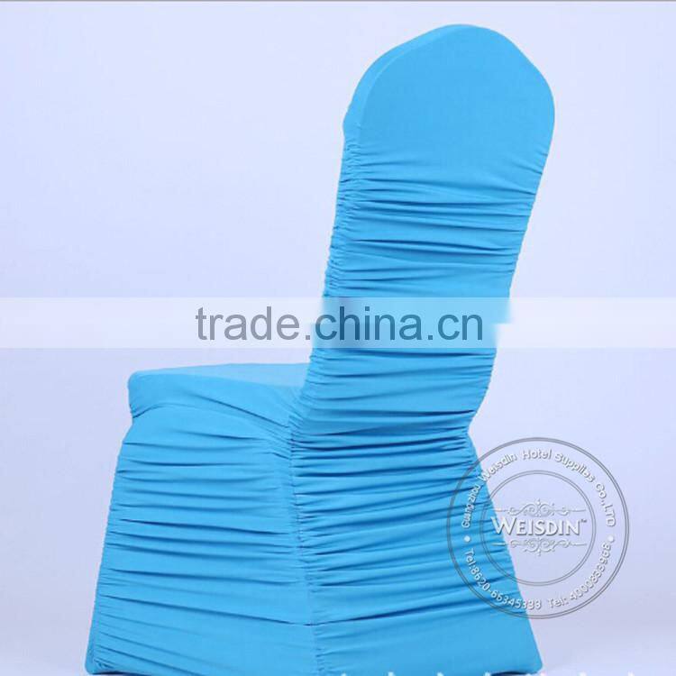 Luxury wedding hotel banquet cheap spandex lycra ruffled chair cover wholesale China