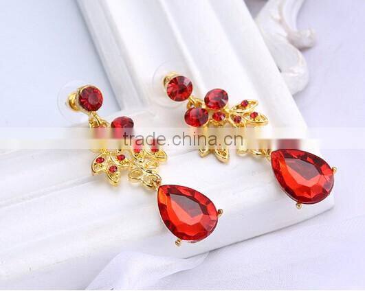 2016 Fashionable Women Bridal Wedding Party Prom Rhinestone Necklace Earrings Jewelry Set