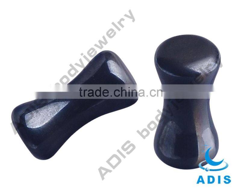 Charming design wholesale custom black natural stone ear saddle plug