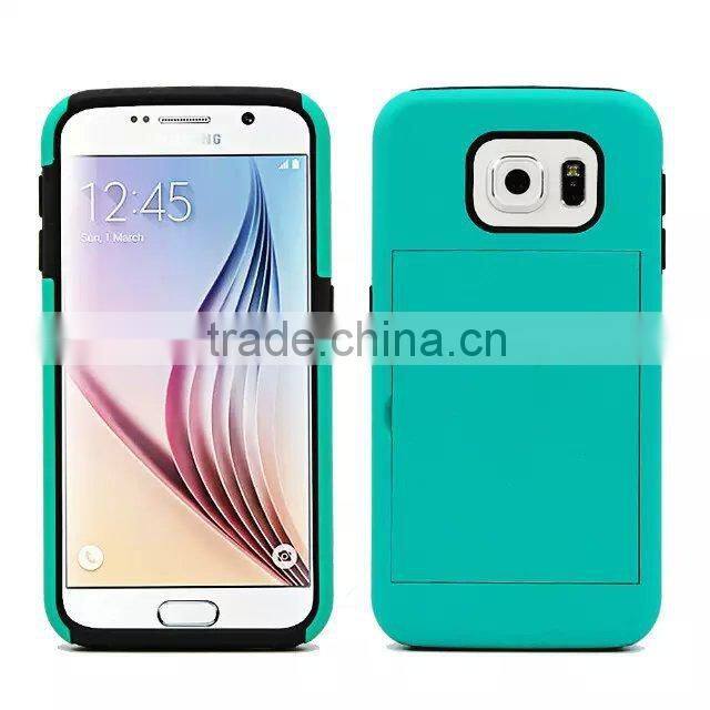 Creative Design mobile phone case with Card Box For Samsung S6,Hard armor Cover For Samsung S6