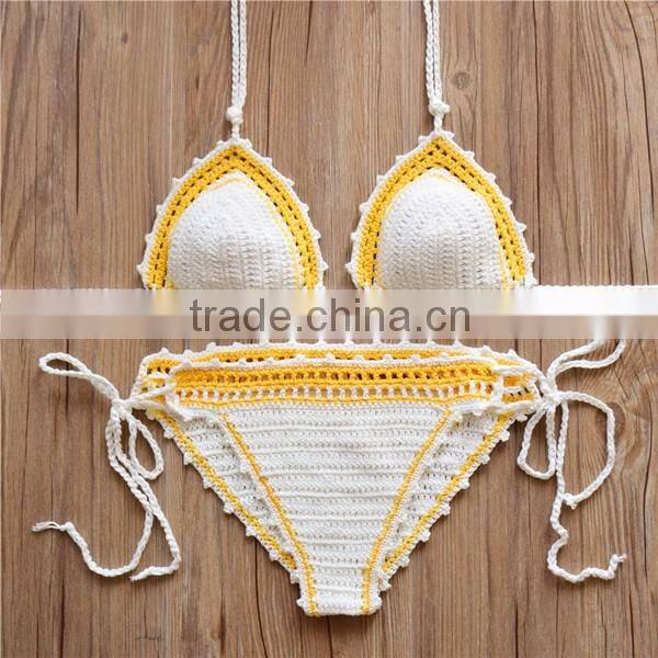 lady summer crochet swimwear , hand knitted lady bikini