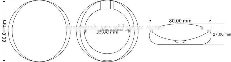 Oval two layers orange face powder case with mirror