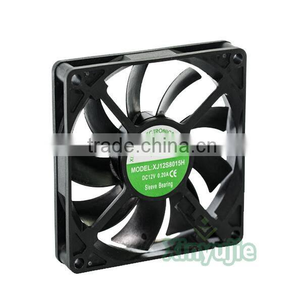 xinyujie 80*80*15mm 12/24v box fan mini exhaust fan hot air exhaust fan