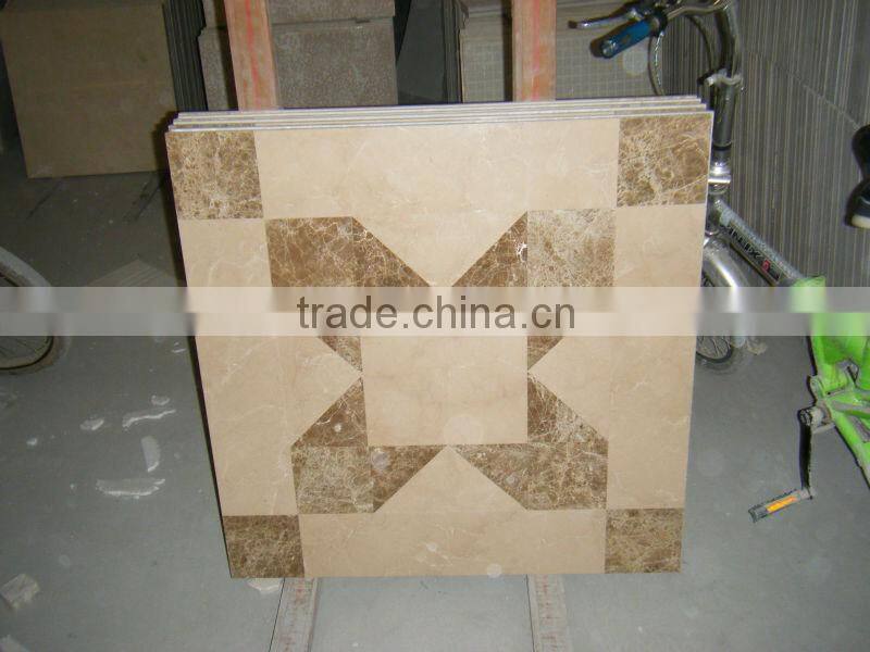 Dark emperador and ceramic composite tiles