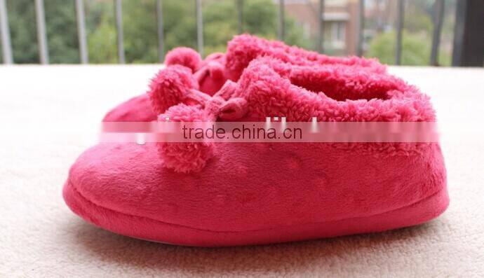 popular cute cheap indoor winter boots with pom poms