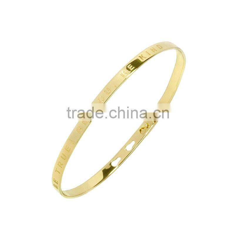 Memories Bangles with Customize Design Word 'BE TRUE, BE YOU, BE KIND' with 4mm/7mm Width