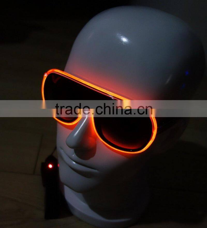 Green EL sunglasses/EL glow sunglasses/EL lighting glasses/Electroluminescent sunglasses