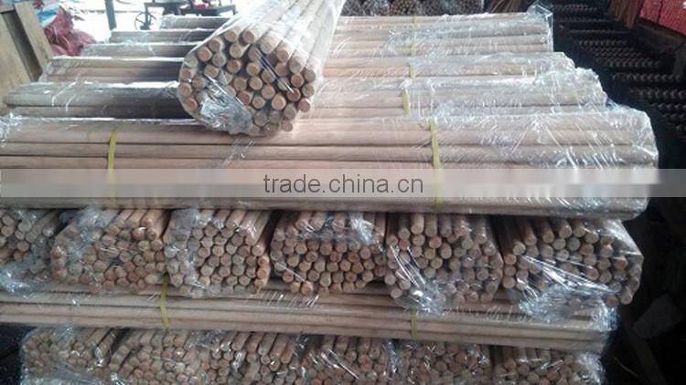 With plastic hanging cap hardwood utility broom handle