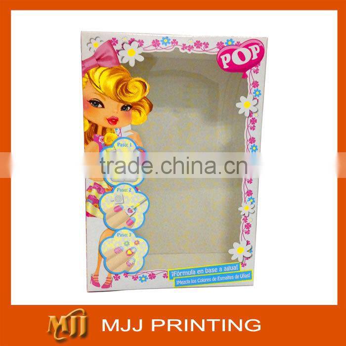Custom Doll packaging box full color printing with die cut window