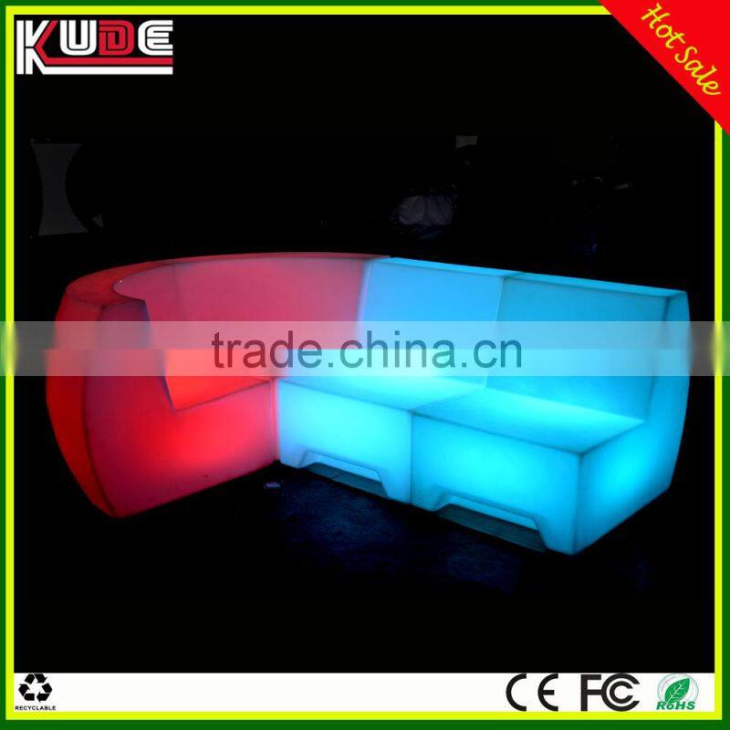 outdoor plastic light up LED sectional sofa used in bar nightclub