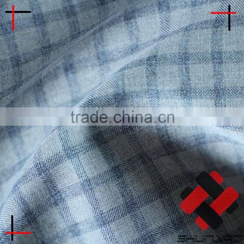 ATY yarn wool melange plaid fabric not yarn dyed