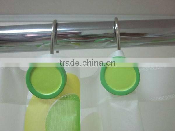Shower curtain resin round style hooks