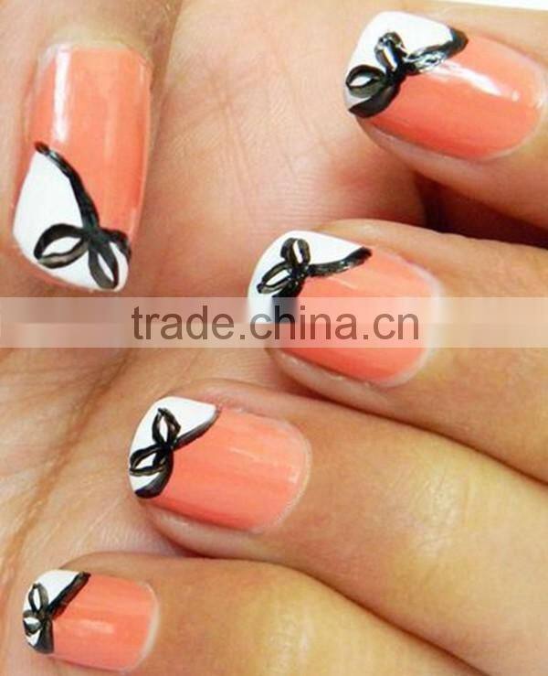 Custom hot sale Valentine'Day nail sticker cute nail art decals wedding bow dot nail wrap