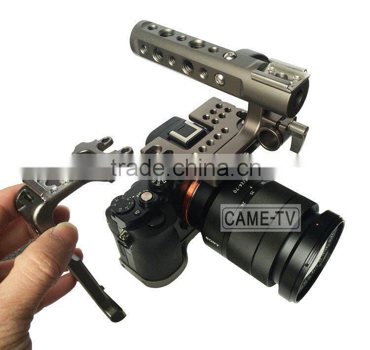 Movcam DSLR A7S Baseplate Cage With Top Handle For Sony A7S Camera Black Editon