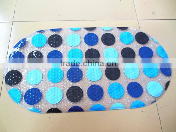 Transparent pvc bathtub mat with suction cup