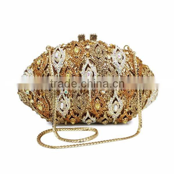 elegant wedding clutch bag ladies fancy hand purse crystal evening bag (88138A-G)