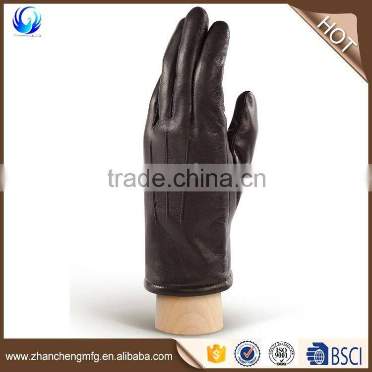 Winter warm men classic genuine sheepskin leather gloves with high quality