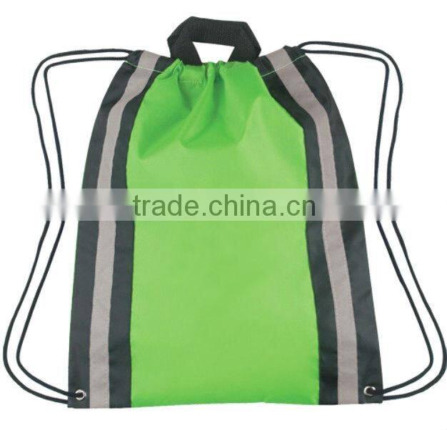Reflective Custom Drawstring Backpack - 13.5"w x 16"h