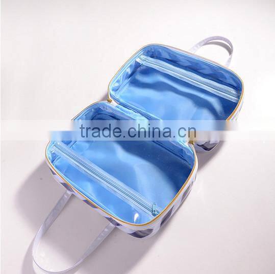 Travel waterproof PVC zipper makeup cosmetic bag