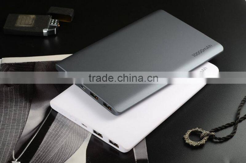 Most fashionable in America market 10000mah high capacity dual usb power bank with LED indicator