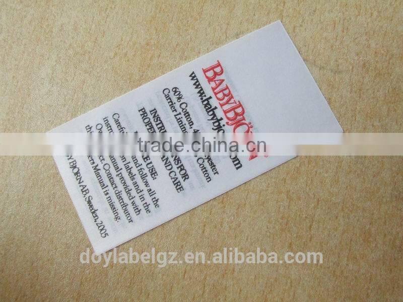 printing care label for garment