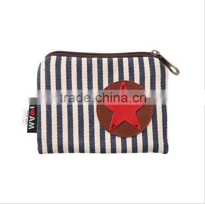 Canvas stripe coin purses wholesale small cheap purses