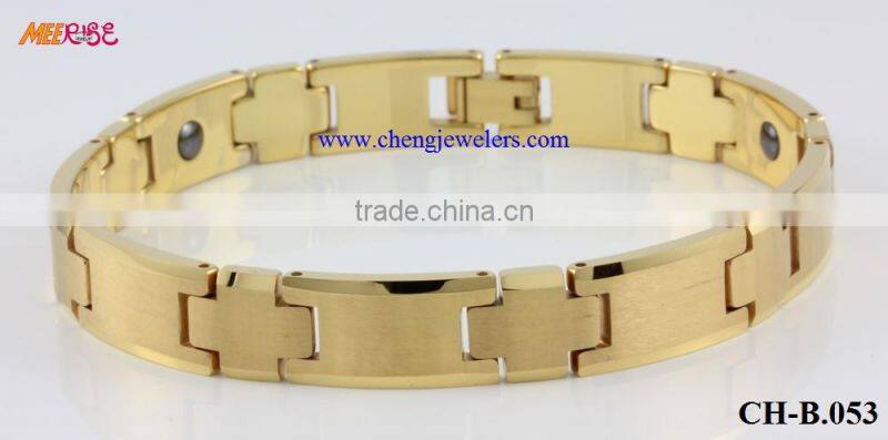 High Quality Hot Fashion 18k Gold Tungsten Bracelets /Gold Magnetic Bracelets