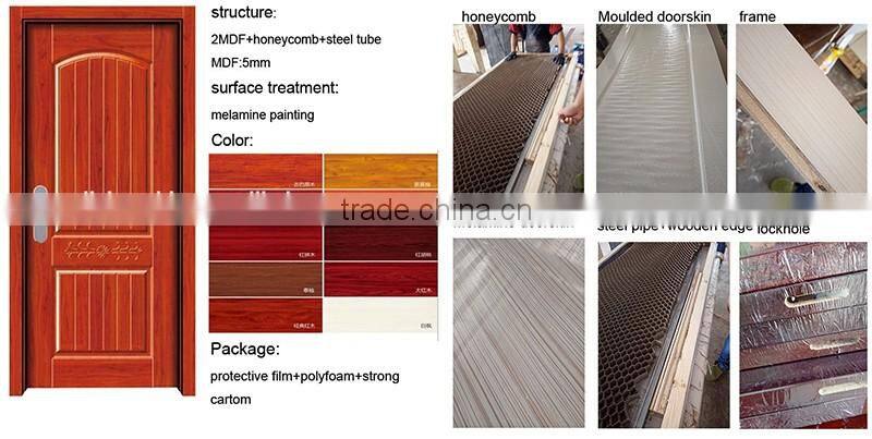 Latest interior melamine wood door design bedroom ,door skin melamine
