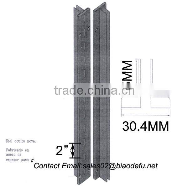 Two hole centre distance 2" hidden rail/track metal upright
