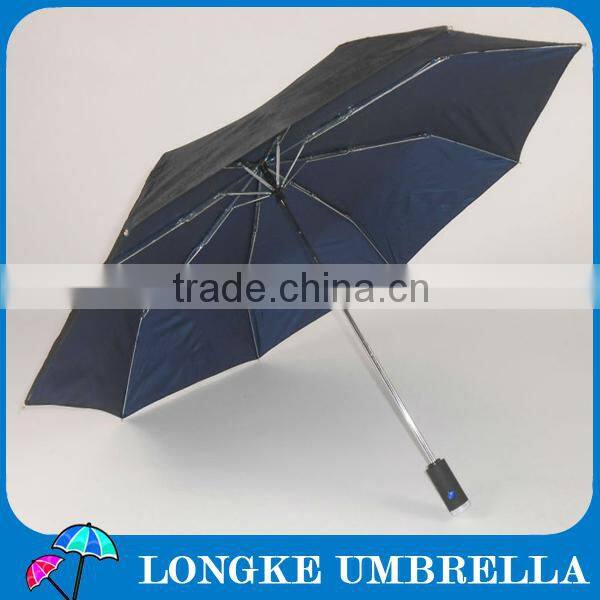 3 fold umbrella with torch handle/LED umbrella