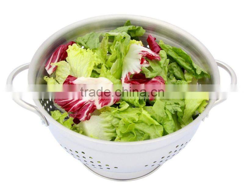 stainless steel rice colander with handle