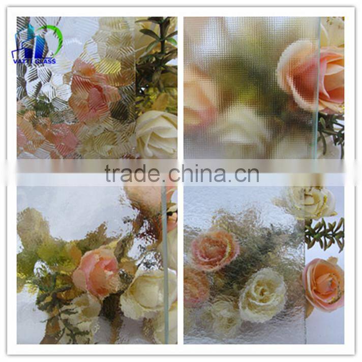 6mm tempered glass price patterned glass partition for bathroom