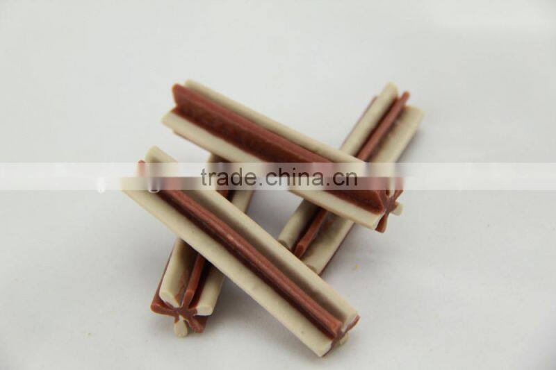 marine salt (two-tone straight hexagonal natural dog chewing bone)