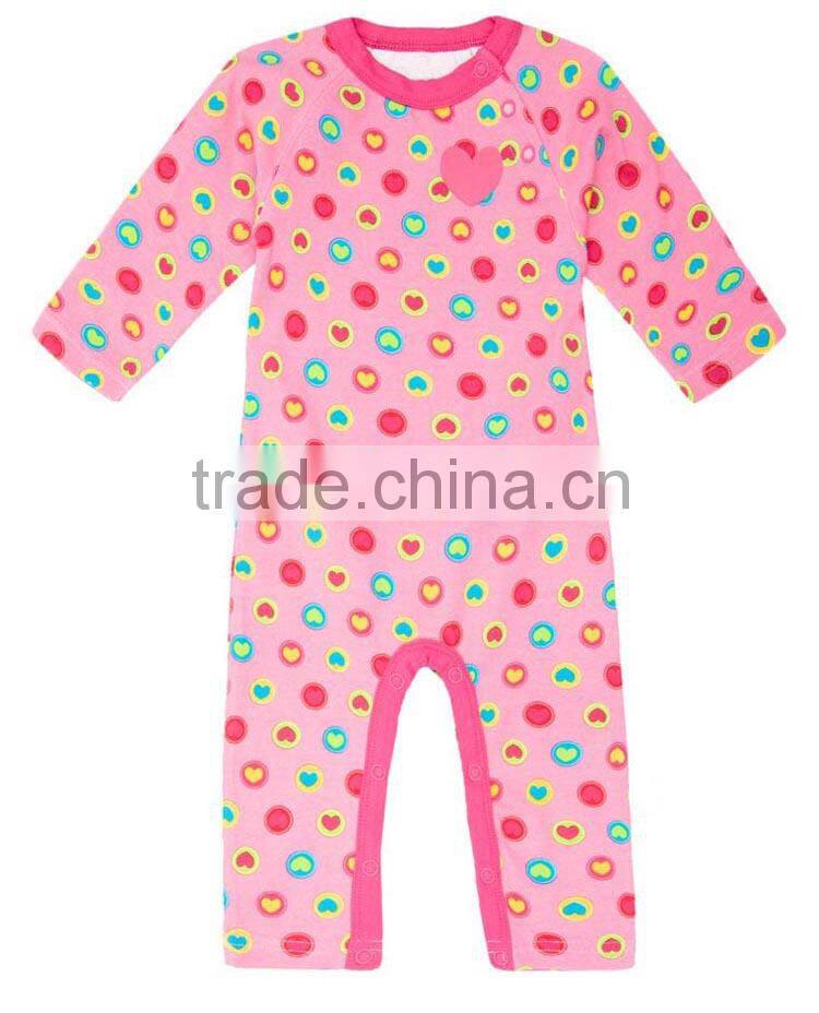 autumn winter inner wear cotton long sleeve leg quilted baby girl rompers printed allover lovely heart