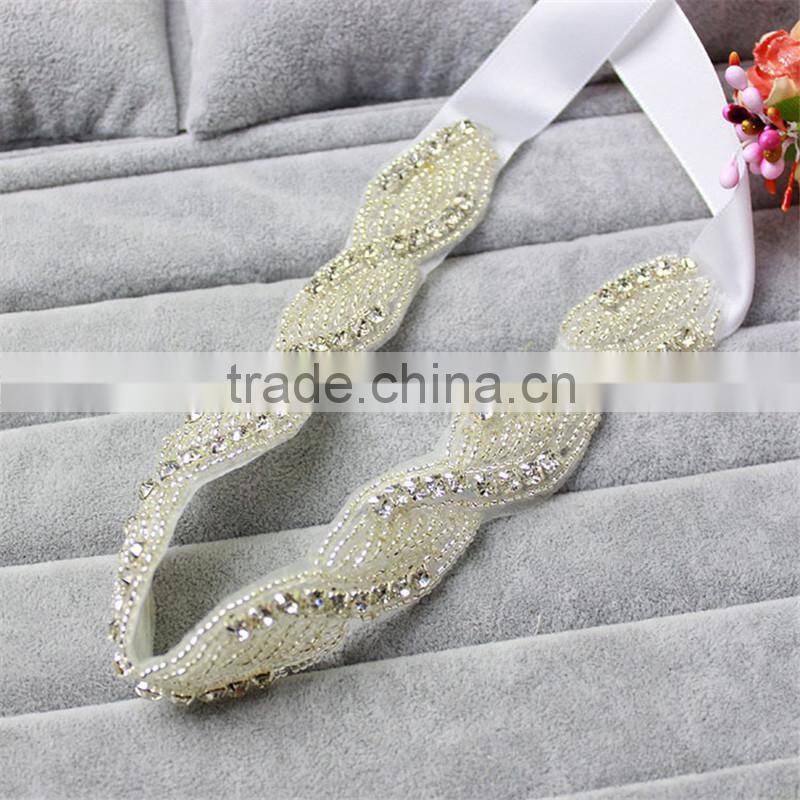 MYLOVE handmade beads headband with ribbon bridal hairbands MLH26