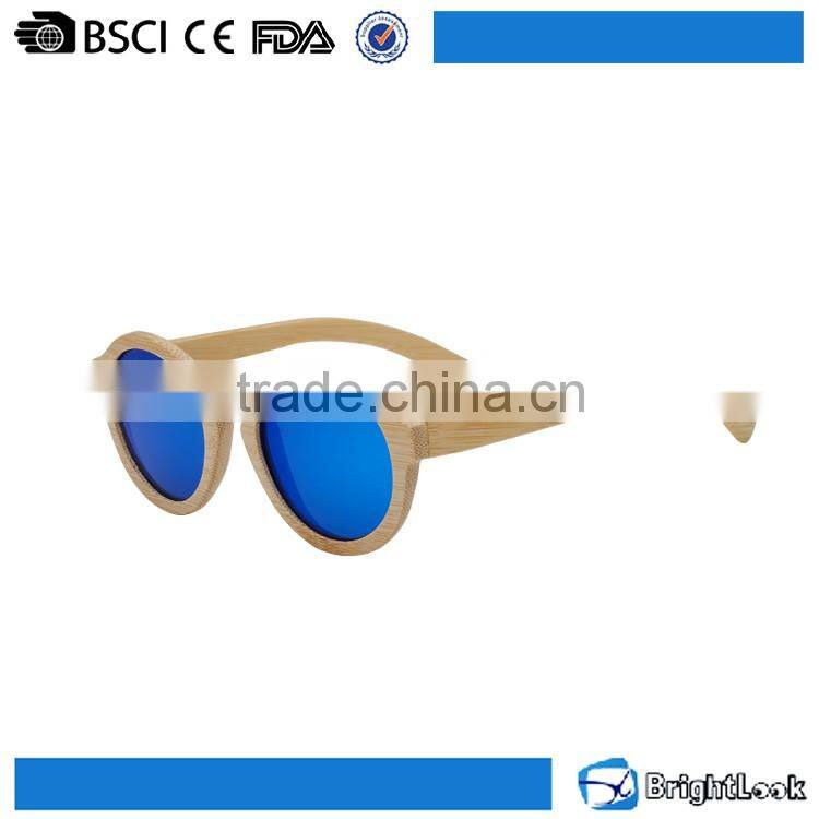 Unisex revo colurful lens hand engraved 100% round custom wood sunglasses