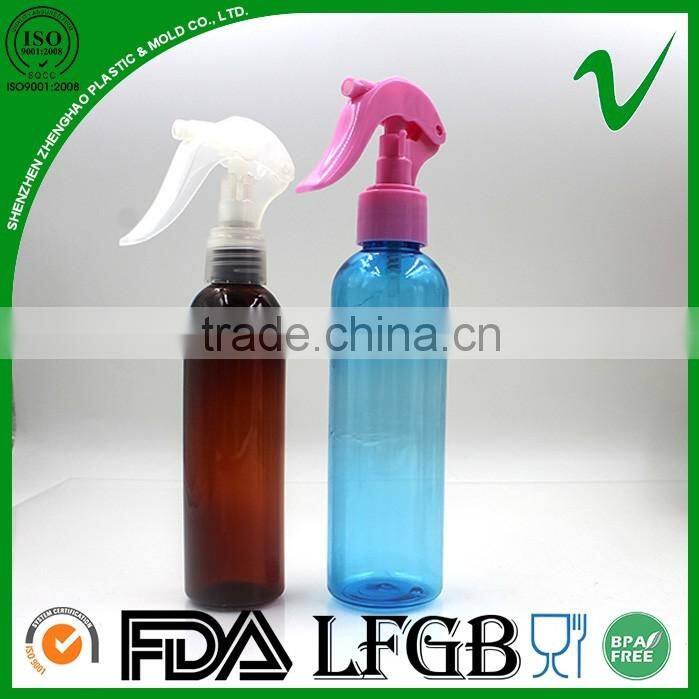 PET boston round empty 120ml deodorant plastic bottle with trigger sprayer