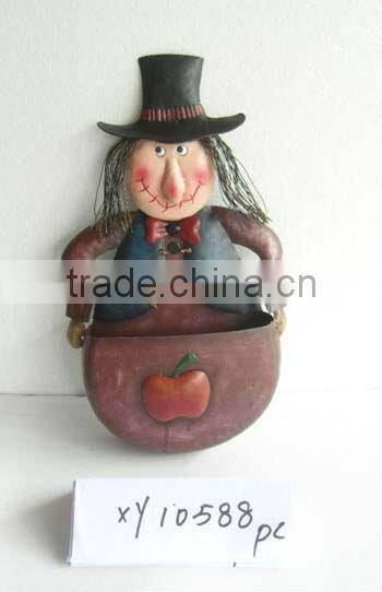 wrought Iron witch harvest pumpkin Halloween painted craft wholesale