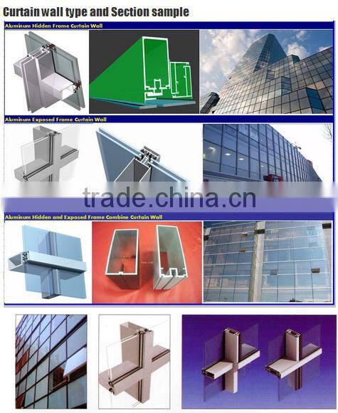 High fashion aluminium alloy curtain wall with glass products by Shandong Xinyudong Aluminum CO.LTD